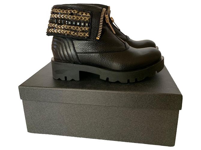Stivaletti Tosca Blu in pelle nera 36 Nero