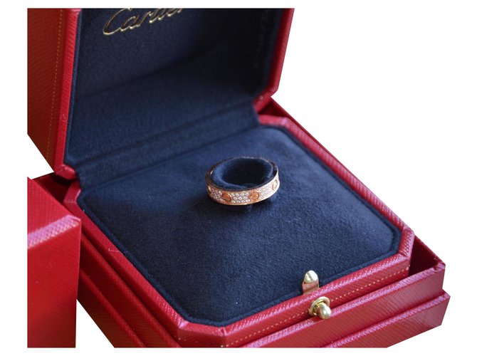 Cartier Love ring in pink gold and diamonds Golden  ref.175963