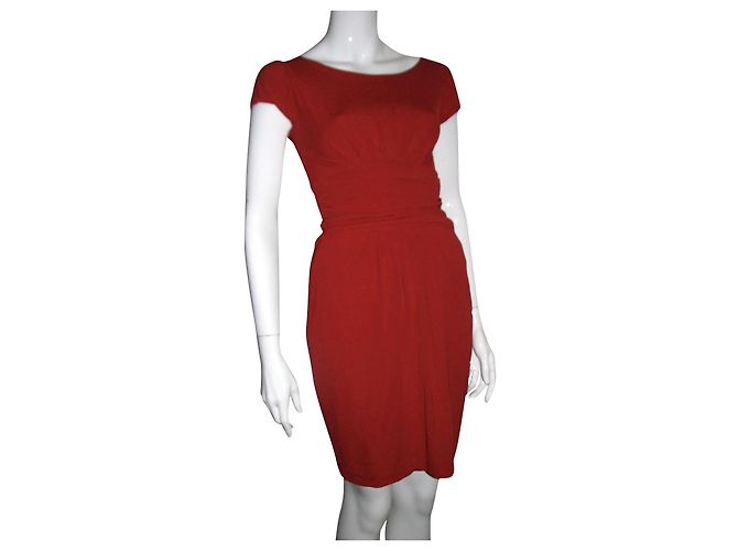 Vestido rojo con drapeado Moschino Cheap And Chic Roja