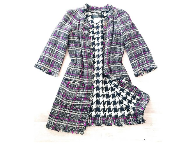 Chanel abrigo de tweed reversible Multicolor  ref.176177