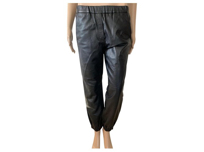 Topshop Un pantalon, leggings Cuir Noir  ref.176184