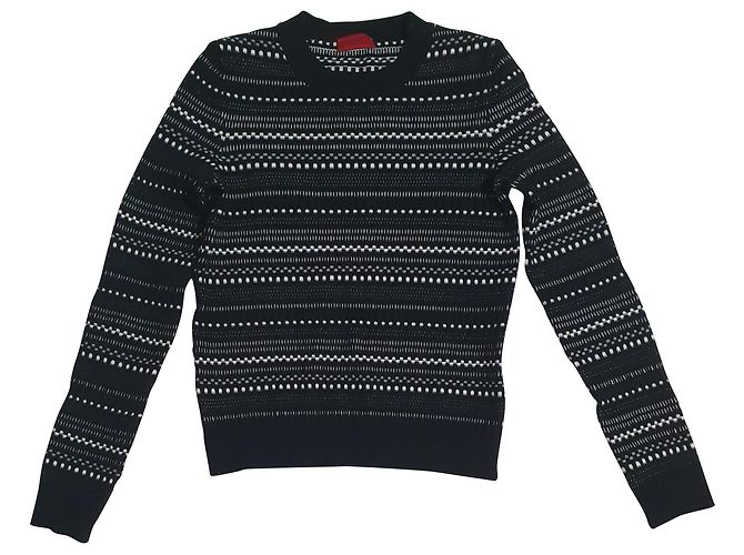 Jersey Hugo Boss Blanco y Negro de Algodón