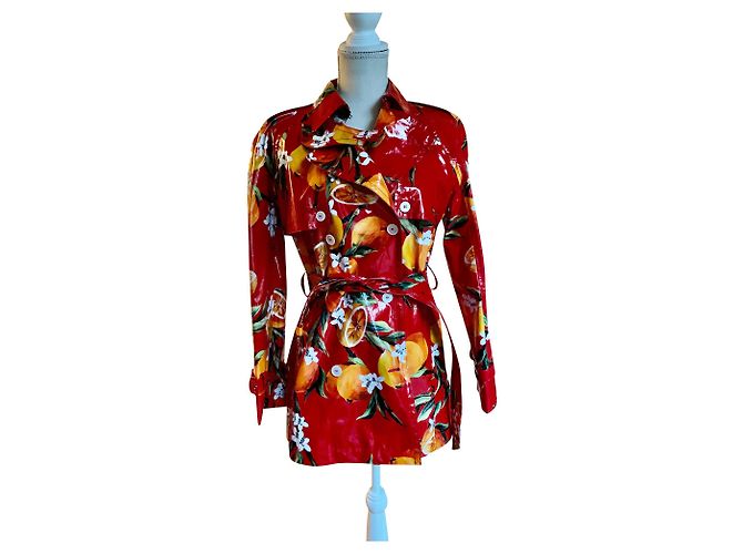 Gabardina corta de algodón encerado Dolce & Gabbana Multicolor