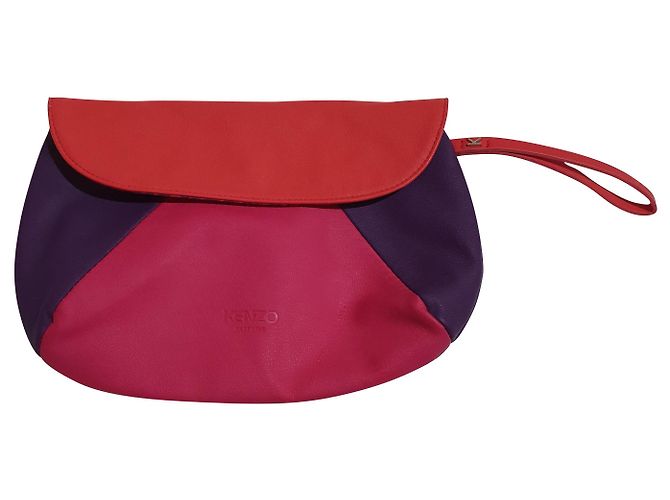 Pochette Kenzo Rose Violet Corail Polyuréthane
