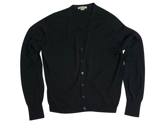 John Smedley black wool cardigan XL