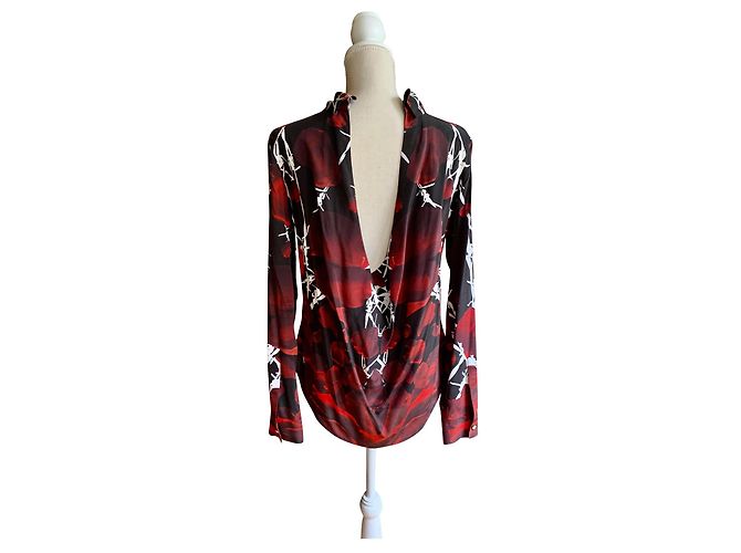 Blusa Philipp Plein in seta stretch multicolore