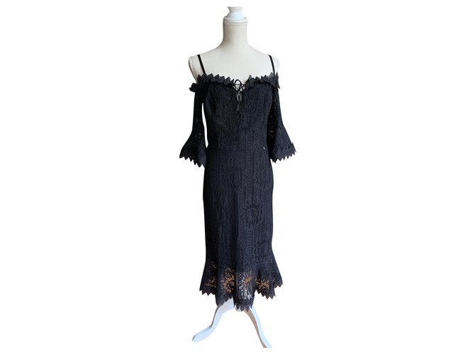Guess Dresses Black Cotton  ref.176314