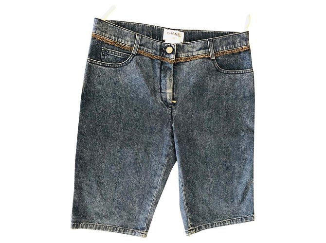 Shorts demin Chanel Blu Cotone  ref.176345