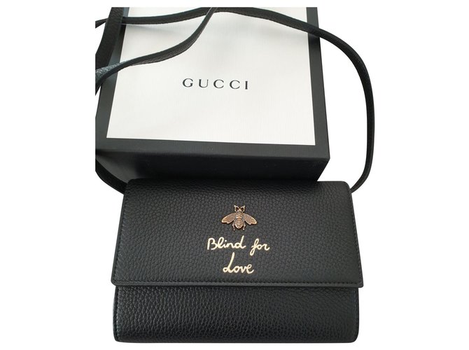 Gucci Woc Wallet Clutch Black Leather  ref.176347