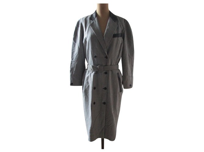 Guy Laroche Gingham coat dress, taille 40. Wool  ref.176361