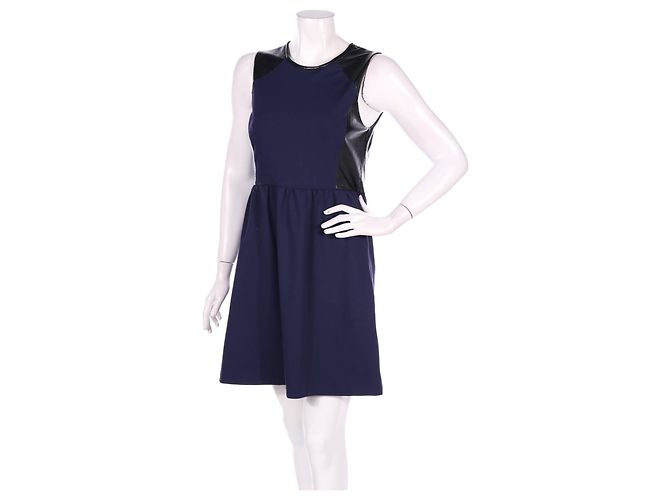 Vestido Cynthia Rowley Azul Negro