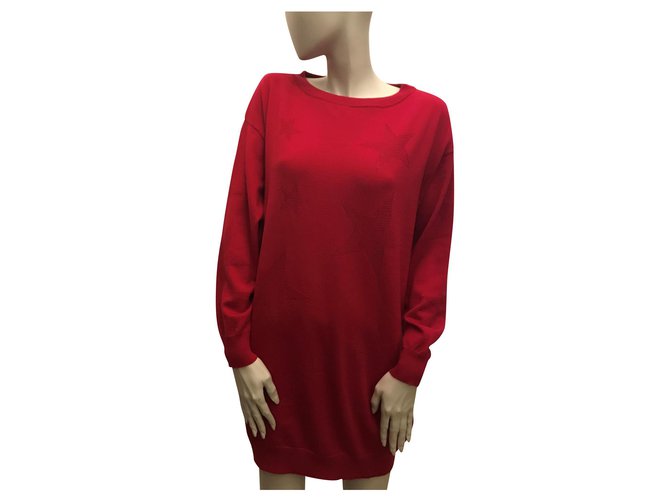 Moschino Vestido de camisola vermelha Vermelho Lã  ref.176401