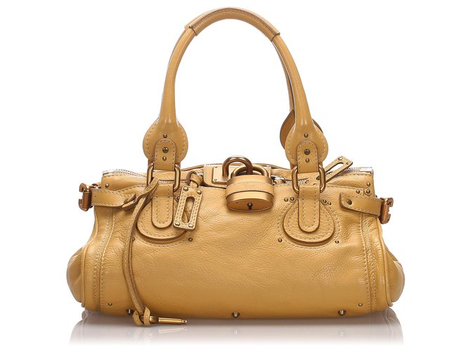 Chloé Chloe Yellow Leather Paddington Handbag Pony-style calfskin  ref.176533