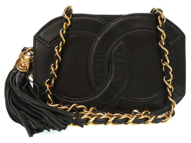 Pochette Chanel porté épaule Cuir Noir  ref.176566