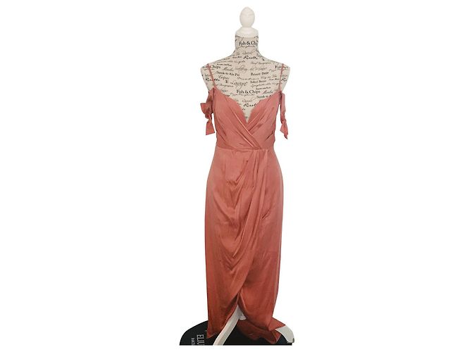 Vestido de cóctel drapeado Zimmermann Winsome Coral Seda