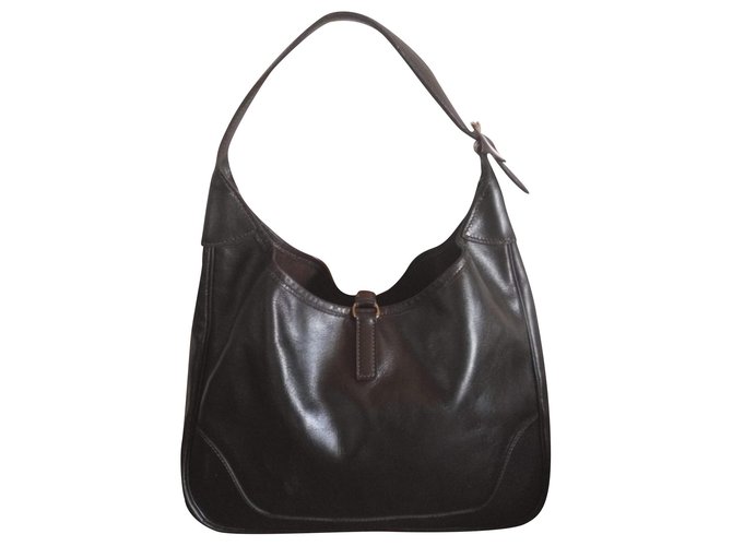 Trim Hermès Hermes vintage bag Brown Leather  ref.176648