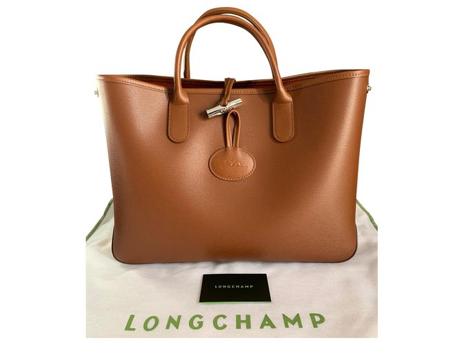 Bolsa Longchamp Roseau S em camelo Couro  ref.176656