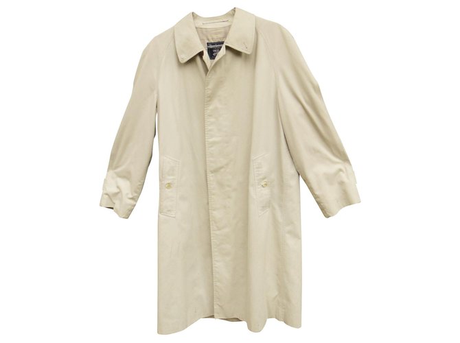 raincoat man Burberry vintage t 44 Cream Cotton Polyester  ref.176657