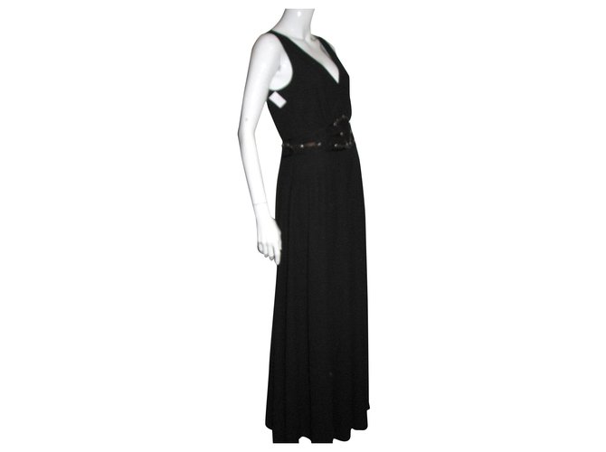 Alice by Temperley Black chiffon evening gown Polyester  ref.176891