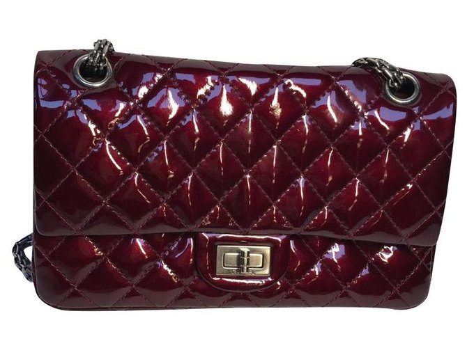 2.55 Chanel Dark red Leather  ref.176938
