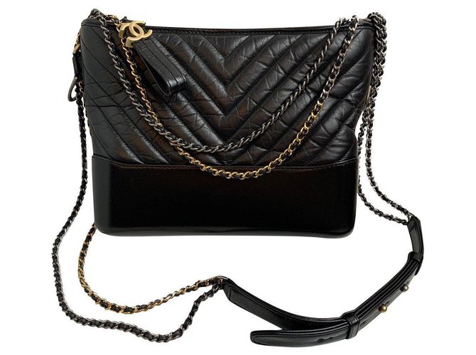 Gabrielle Chanel Black Leather  ref.176947