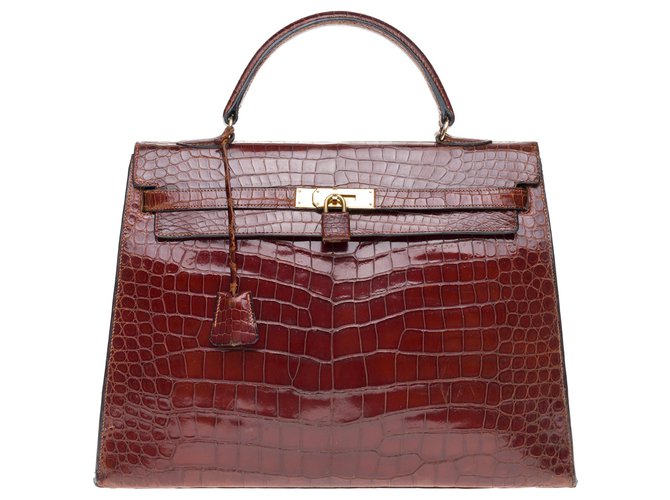 Hermès Hermes Kelly bag 35 lizard Brown Exotic leather ref.741884 - Joli  Closet