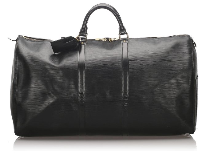 Louis Vuitton Black Epi Keepall 60 Leather Pony-style calfskin  ref.177002