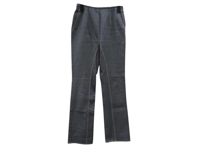 Chanel calça, leggings Cinza Algodão  ref.177029