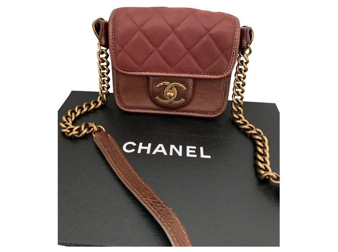Timeless Chanel Dark red Leather  ref.177162
