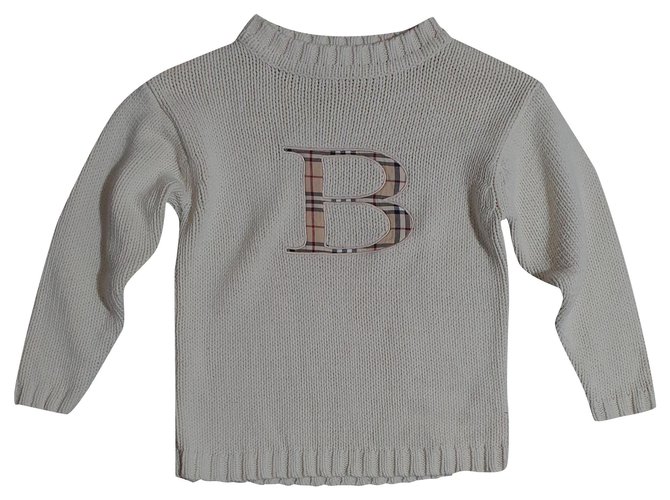 Burberry Maglioni Bianco Multicolore Cotone Acrilico