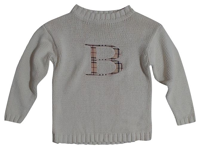 Burberry Chandails Coton Acrylique Blanc Multicolore