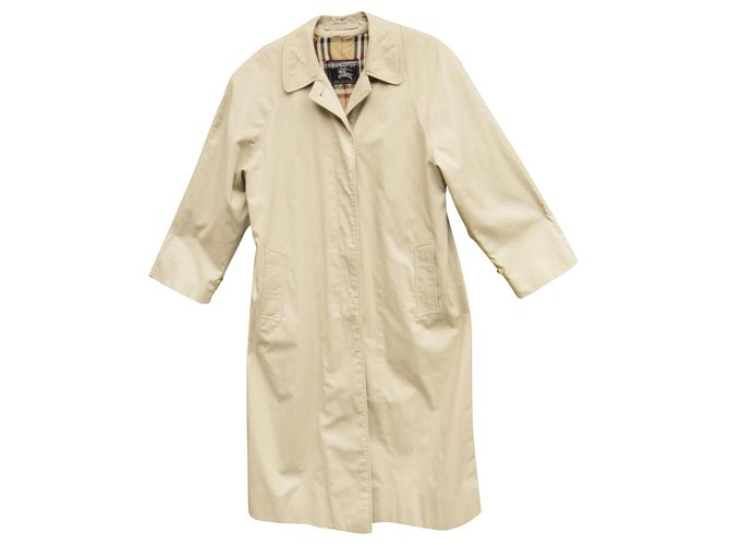 Burberry woman raincoat vintage t 40 Beige Cotton Polyester  ref.177190