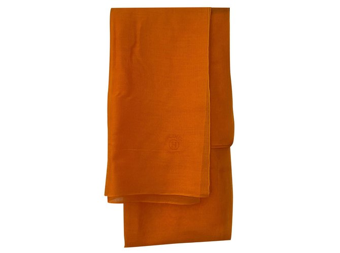 Hermès Echarpes Soie Cachemire Orange  ref.177198