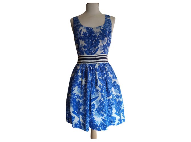 Juicy Couture Dresses White Blue Silk  ref.177200
