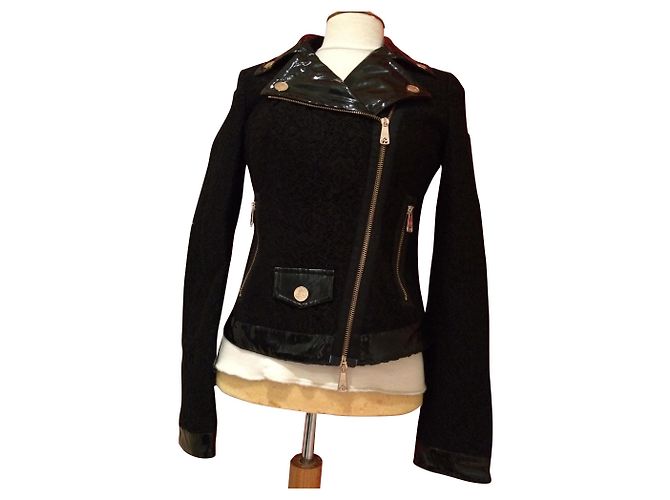 Chaqueta Frankie Morello negra con efecto encaje Negro