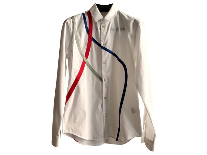 Carven Camisa de algodão com listras Branco  ref.177413