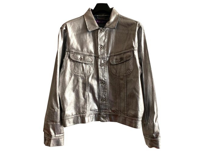 Ralph Lauren Painted denim jacket Silvery ref.177432 - Joli Closet