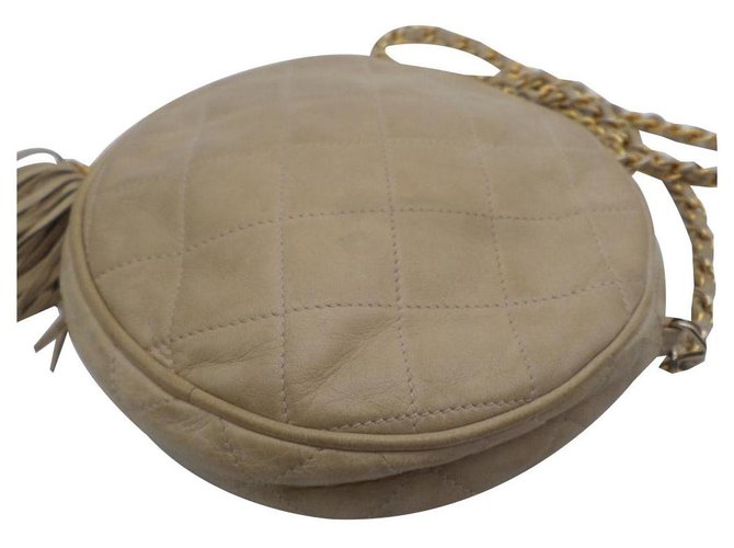 Chanel Handbags Beige Leather  ref.177446