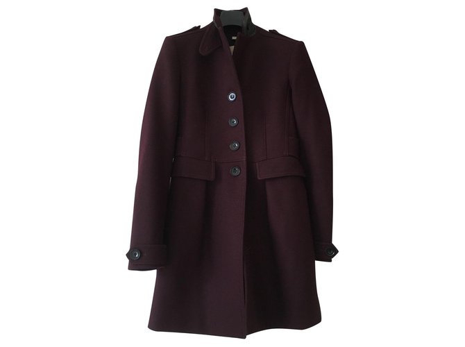 Burberry Coats, Outerwear Purple Wool  ref.177511