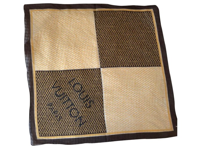Gucci Silk scarves Brown Cotton  ref.177545