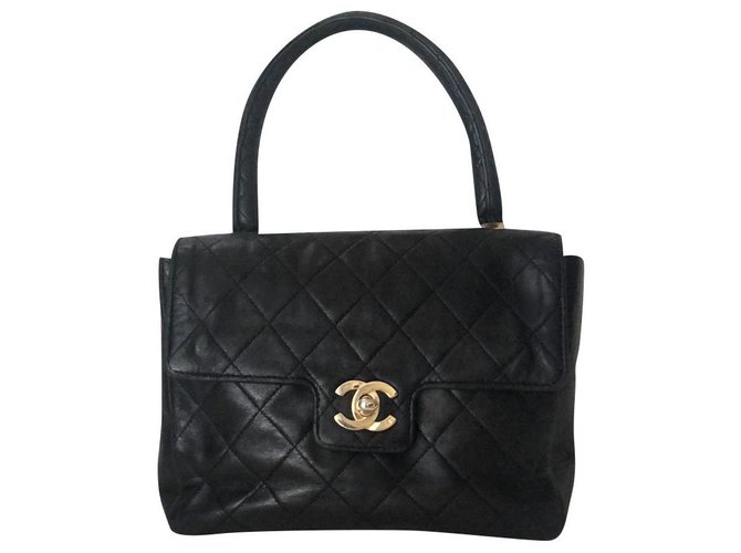 Coco Handle Chanel Coco Timeless Classic Top Handle Black Leather  ref.177559