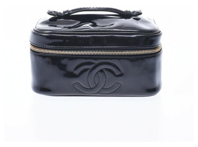 Chanel Horizontal vanity Case Black Leather  ref.177575