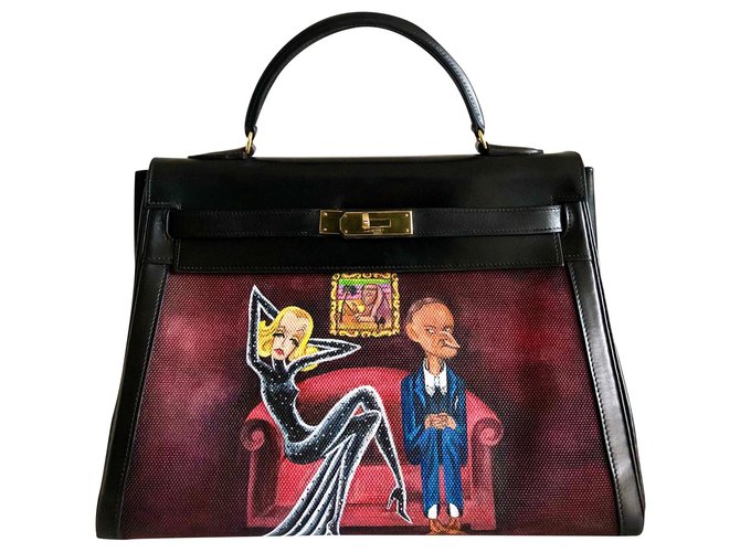 Hermès Hermes Kelly 32 personalizado Multicor Couro  ref.177607