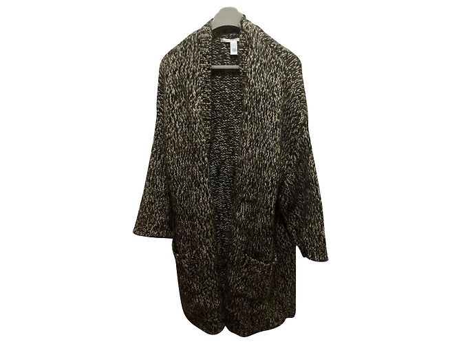 Diane Von Furstenberg DvF Malia Cardigan Mantel Schwarz Beige