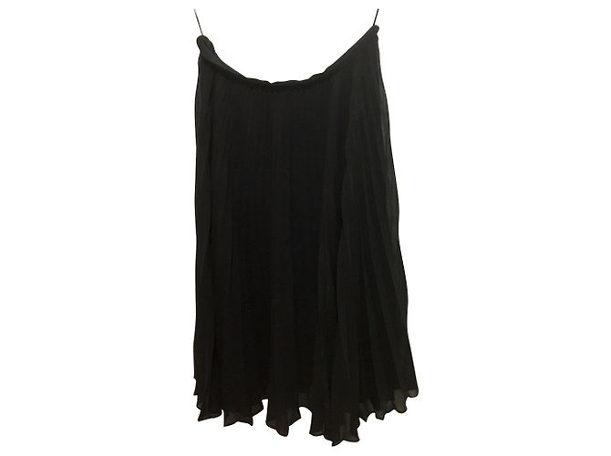 Gonna in chiffon plissé nera Halston Heritage Nero