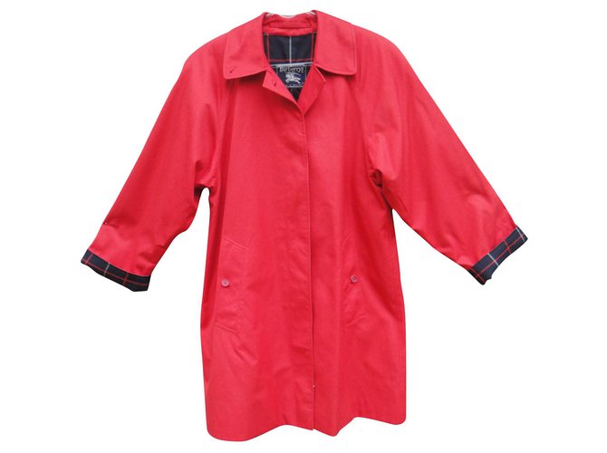 Burberry woman raincoat vintage model Marfield t 36/38 Red Cotton Polyester  ref.177709