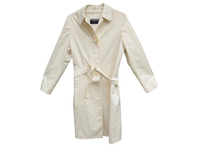 Burberry London women's raincoat 34/36 Eggshell Polyester  ref.177714
