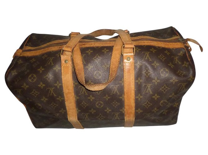 Keepall Louis Vuitton Travel bag Brown Cloth ref.177726 - Joli Closet