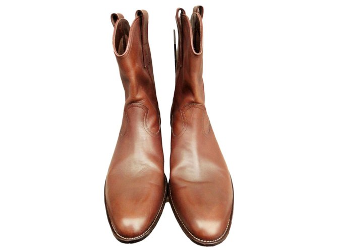 Gucci p western boots 44 Marrón claro Cuero ref.177754 - Joli Closet