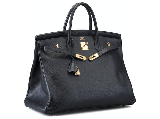 Acapulco Very beautiful Hermès Birkin Black Bag 40, Ardennes leather, Collector  ref.177778